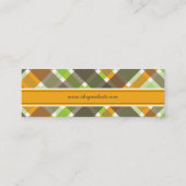 Retro Oranje Green Chic Pset Pattern-kaart Mini Visitekaartje (Achterkant)