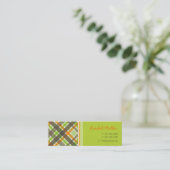 Retro Oranje Green Chic Pset Pattern-kaart Mini Visitekaartje (Staand voorkant)