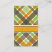Retro Oranje Green Chic Pset Pattern-kaart Visitekaartje (Achterkant)