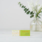 Retro Oranje Green Scribbles Patroonkaart Mini Visitekaartje (Staand voorkant)