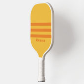 Retro Oranje Groef Drie Dwars Strepen metNaam Pickleball Paddle (Links)