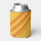 Retro Oranje Groef Drie Strepen met Naam Blikjeskoeler (Blikje Voorkant)