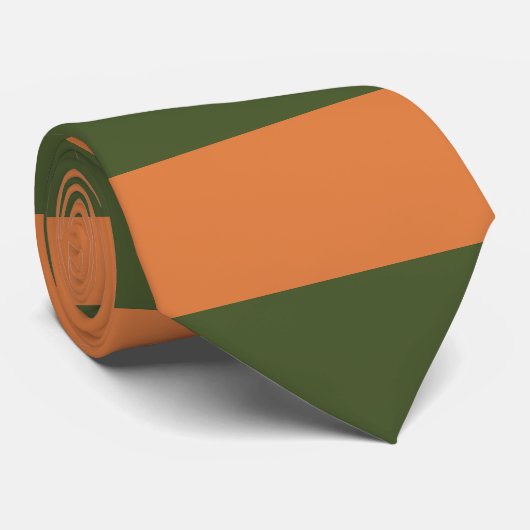 Retro Oranje Groen Stropdas (Opgerold)