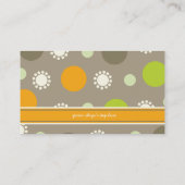 Retro Oranje groene Stippen Fun Patroonkaart Visitekaartje (Achterkant)