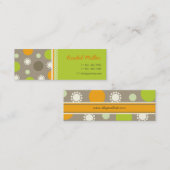 Retro Oranje groene Stippen Fun Patroonprofielkaar Mini Visitekaartje (Voorkant / Achterkant)
