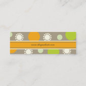 Retro Oranje groene Stippen Fun Patroonprofielkaar Mini Visitekaartje (Achterkant)