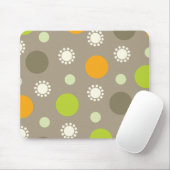 Retro Oranje Groene Stippen Patroon Aangepast Mous Muismat (Met muis)