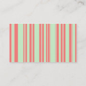 retro oranje groene strepen visitekaartje (Achterkant)