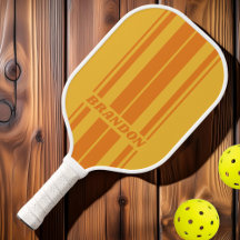 Retro Oranje Groove Dubbel Board Strepen met Naam