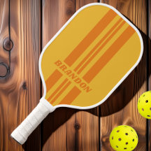 Retro Oranje Groove Dubbele Rally Strepen met Naam