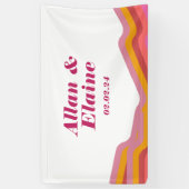 Retro oranje groovy 70's gastenboek spandoek (Verticaal)