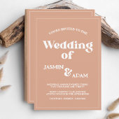 Retro Oranje Groovy 70's Geïnspireerd huwelijk Kaart