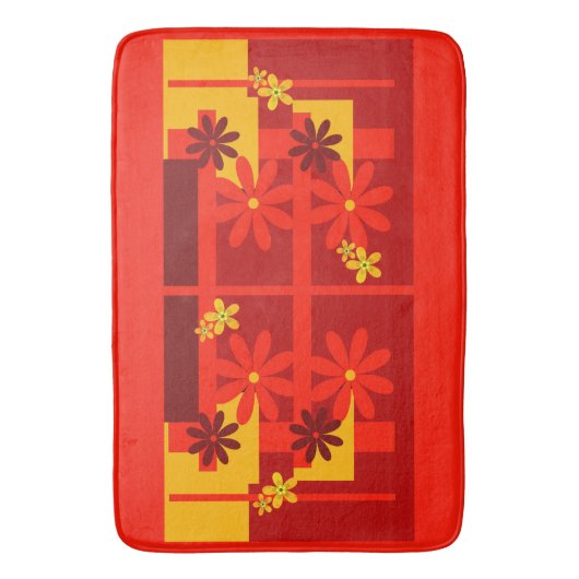 Retro oranje jaren '70 badmat (Voorkant Verticaal)