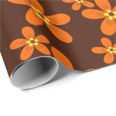 Retro oranje jaren '70 cadeaupapier (Rol Hoek)