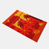 Retro oranje jaren '70 deurmat (Schuin)