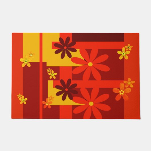 Retro oranje jaren '70 deurmat (Voorkant)