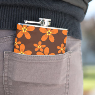 Retro oranje jaren '70 heupfles