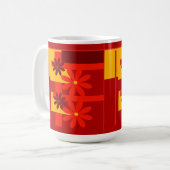 Retro oranje jaren '70 koffiemok (Voorkant links)