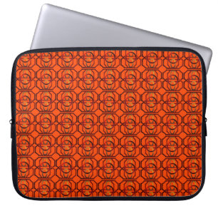 Retro oranje jaren 70 laptop sleeve