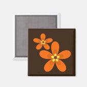 Retro oranje jaren '70 magneet (Voorkant / Achterkant)