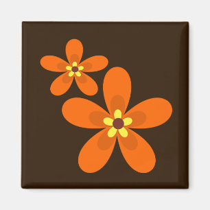 Retro oranje jaren '70 magneet