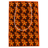 Retro oranje jaren '70 medium cadeauzakje (Voorkant)