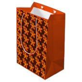 Retro oranje jaren '70 medium cadeauzakje (Achterkant Gekanteld)