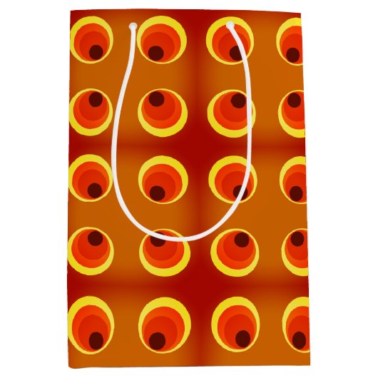 Retro oranje jaren '70 medium cadeauzakje (Voorkant)