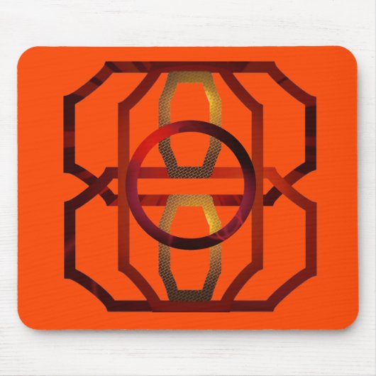 Retro oranje jaren '70 muismat (Voorkant)