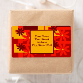 Retro oranje jaren '70, personaliseren etiket