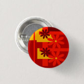 Retro oranje jaren '70 ronde button 3,2 cm (Voorkant /achterkant)