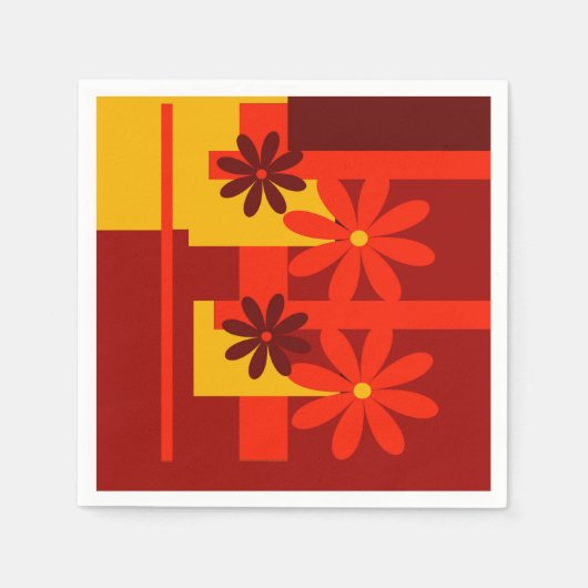 Retro oranje jaren '70 servet (Voorkant)