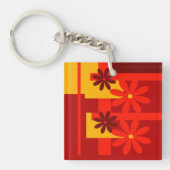 Retro oranje jaren '70 sleutelhanger (voorkant)