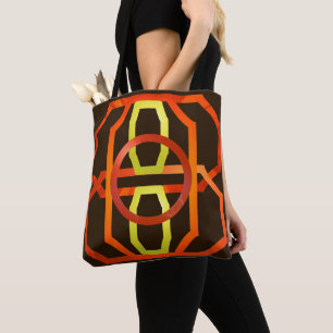Retro oranje jaren '70 tote bag