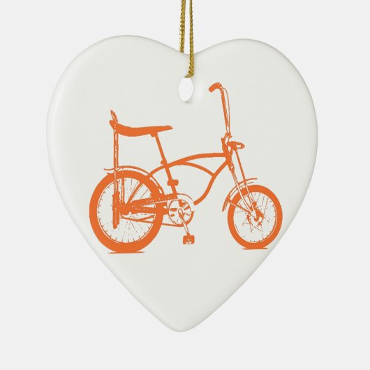Retro Oranje Krate Banana Seat Bike Keramisch Ornament (Rechts)