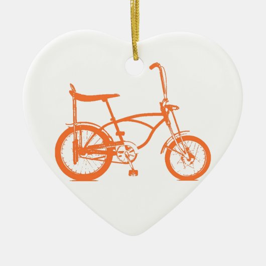 Retro Oranje Krate Banana Seat Bike Keramisch Ornament (Voorkant)