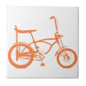 Retro Oranje Krate Banana Seat Bike Tegeltje (Voorkant)