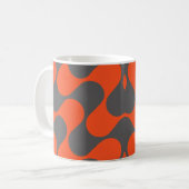 Retro Oranje Mod Golfpatroon Koffiemok (Voorkant links)