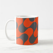 Retro Oranje Mod Golfpatroon Koffiemok (Links)