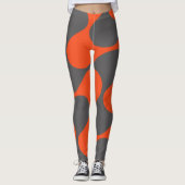 Retro Oranje Mod Golfpatroon Leggings (Voorkant)