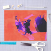  Retro Oranje Paars Girl Polka Dot Bikini Tissuepapier (Craft)