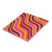 Retro Oranje Paarse Wavy Stripe Modern Abstract Tegeltje (Zijkant)