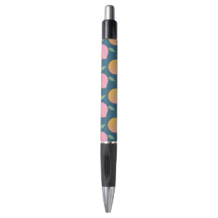 Retro Oranje Perzik Fruit Patroon Pen