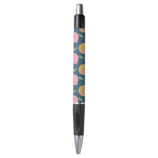 Retro Oranje Perzik Fruit Patroon Pen (Voorkant Verticaal)