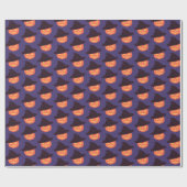 Retro Oranje pompoen Happy Halloween Cadeaupapier (Vlak)