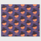 Retro Oranje pompoen Happy Halloween Cadeaupapier (Vlak)