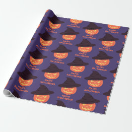 Retro Oranje pompoen Happy Halloween Cadeaupapier