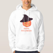 Retro Oranje pompoen Happy Halloween Hoodie (Voorkant)