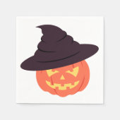 Retro Oranje pompoen Happy Halloween servetten (Voorkant)