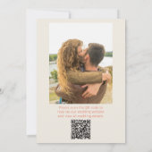 Retro Oranje Pret Whimsical QR Code Foto Bruiloft Kaart (Achterkant)